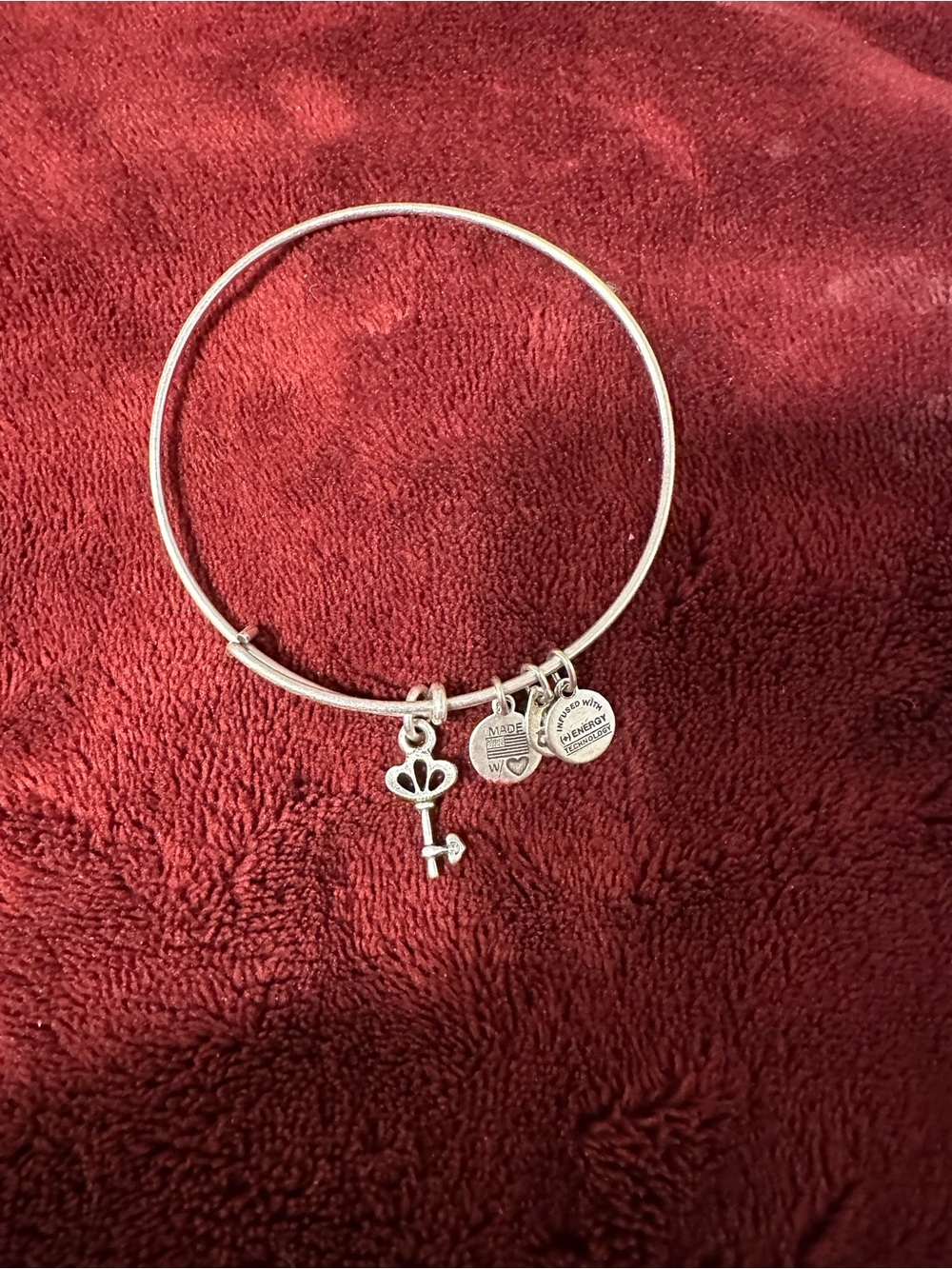 Alex and Ani Silver Key Charm Expandable Bracelet